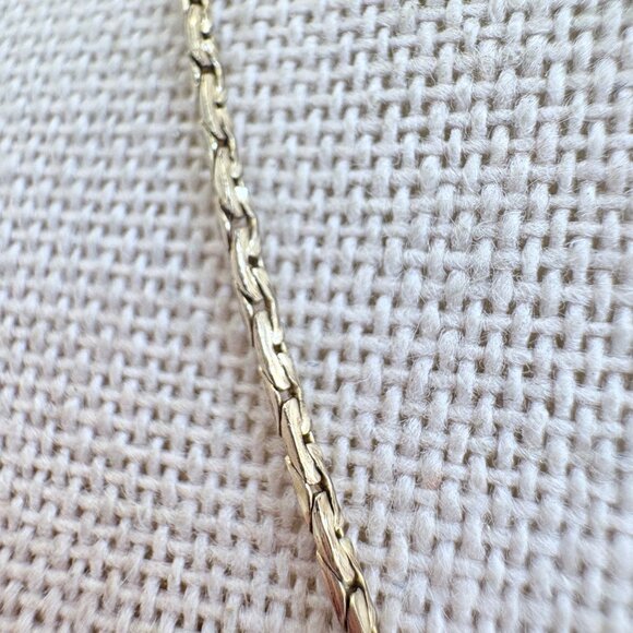 1/20 12k Gold Triangle Link Chain Necklace Spring Ring Clasp Size 22.5" Length - Picture 5 of 10